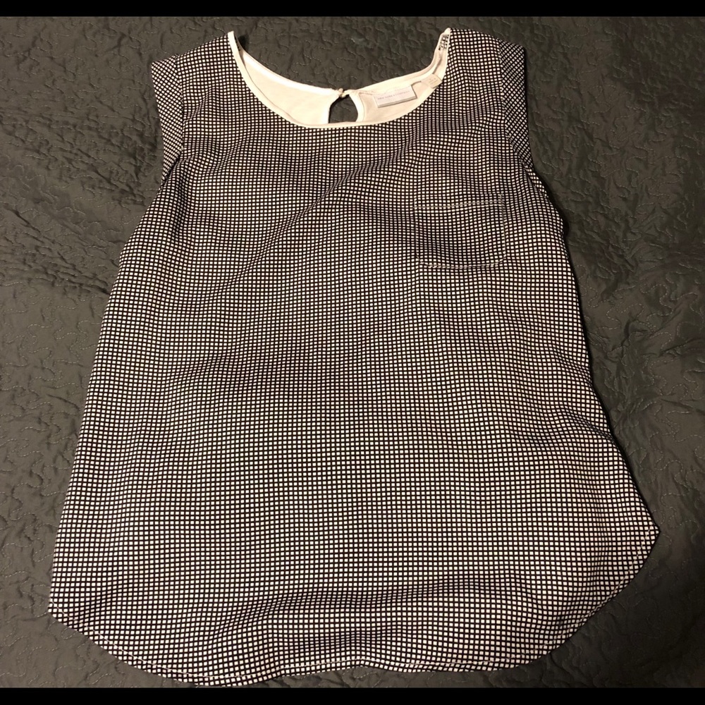 New York & Co Black and White checked blouse